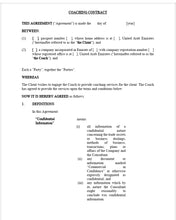 Загрузить изображение в средство просмотра галереи, Шаблон контракта на коучинг